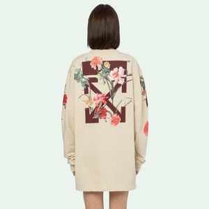 Off-White Flowers Carryover Sweatshirt Dress